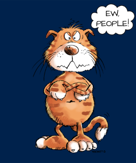Motif Chat grincheux rouge "Ew People" - Sarcasme félin personnalisé sur vêtement