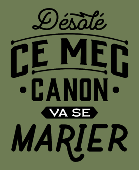 Offrez le t-shirt "Mec Canon" pour un EVG hilarant ! Célébrez le futur marié et sa team avec style et humour. Idéal pour une fête mémorable.
