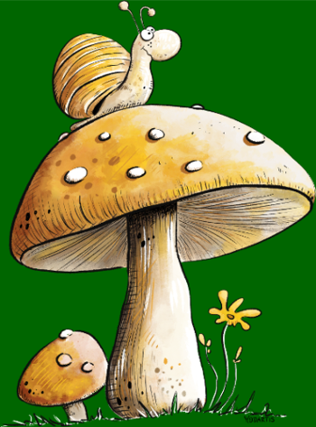 Escargot Rêveur sur Champignon