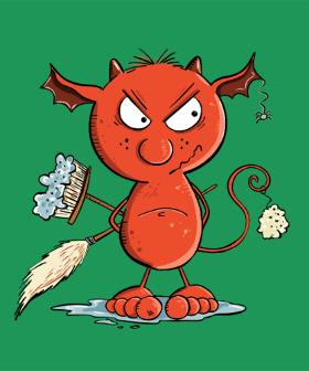 Motif Petit diable du ménage - Nettoyage fun personnalisé sur vêtement