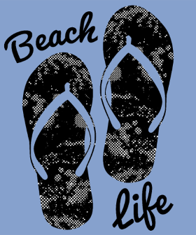 Plongez dans l'ambiance estivale avec ce motif 'Beach Life' unique. Des tongs stylisées et un message clair pour afficher votre amour de la ...