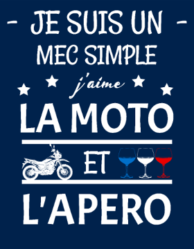 Motif Moto & Apéro : L'Esprit Motard personnalisé sur vêtement