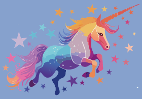Plongez dans un univers enchanté avec notre motif Licorne Magique Étoiles. Ce design captivant, aux couleurs vives et aux détails scintillan...