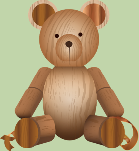 Motif Ours Mignon en Bois - Style Nature & Chaleureux personnalisé sur vêtement