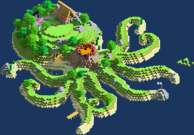Motif OctoCraft - L'île aux pieuvres personnalisé sur vêtement