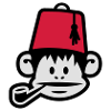 monkey fez ape primat affe pipe smoker