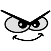 Evil Peep Cartoon Face Cool Naughty Grin