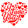 i love you heart shaped design