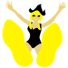 Pin up with big feet