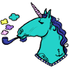 Einhorn + Pfeife + Tattoo