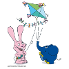 Cerf-volant éléphant et lapin