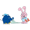 Elephant and rabbit are tired