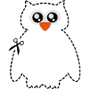 Cute scissors owl