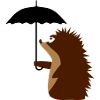Igel mit Schirm