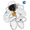 Astronaut with ice cream cone