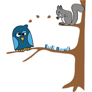 Euli Beuli Eule und Eichhörnchen