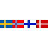 Scandinavian flags close together
