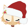 Fox head with santa hat
