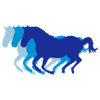 Drei Pferde im Galopp