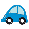 blue car