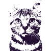 Space Cat Navy Stencil