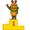 Die Maus bei Siegerehrung