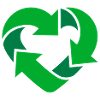 Recycling Heart + (Dein Text) 2c