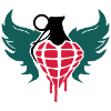 Grenade heart with wings
