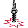 A spark plug with spark
