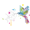 A hummingbird and a flower