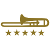 Posaune mit Sternen