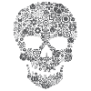 Skull Flower grey
