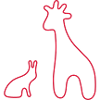 giraffe hare best friends