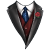 Tuxedo Tie Designs Tie blue