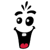 Rire amical Visage comique heureux
