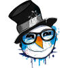 Snowman with nerd glasses