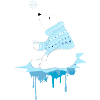 Polar bear with snowflakes