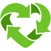 Recycling Heart + (Dein Text)