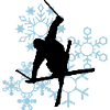 Skis with snowflakes