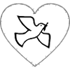 Dove of peace pin heart
