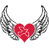 Peace dove wing heart