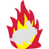 Lapin dans le feu