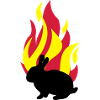 Lapin avec le feu
