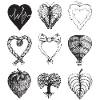 Heart shaped drawings (Black)