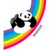 Happy Whatevs Panda on Rainbow