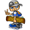 Skater boy and flames