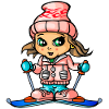 Fille de neige ski