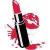 Lipstick with kissing lips