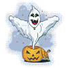 Scary Halloween Ghost with Pumpkin