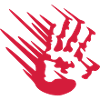 Bloody handprint smeared bloody hand